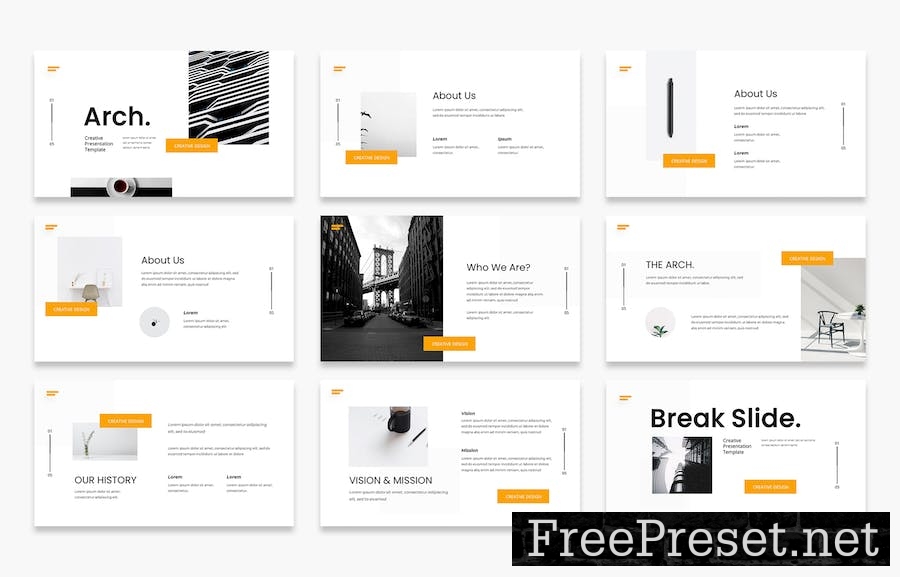 Arch Creative & Business Presentation template 9BGJ6T5