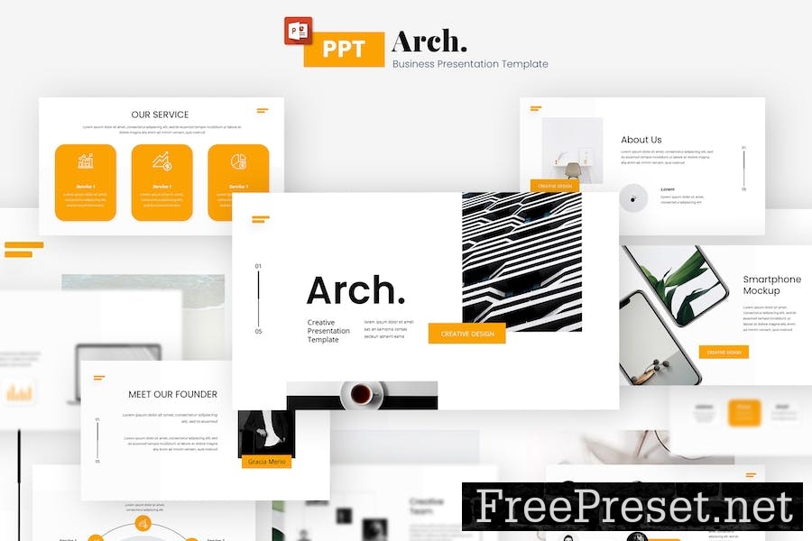 Arch Creative & Business Presentation template 9BGJ6T5