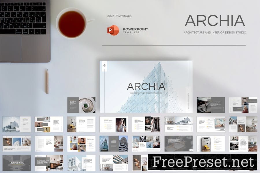 Archia - Architecture PowerPoint Template KDGWBJE