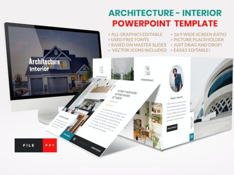 Architecture - Interior PowerPoint Template ADAAAU8