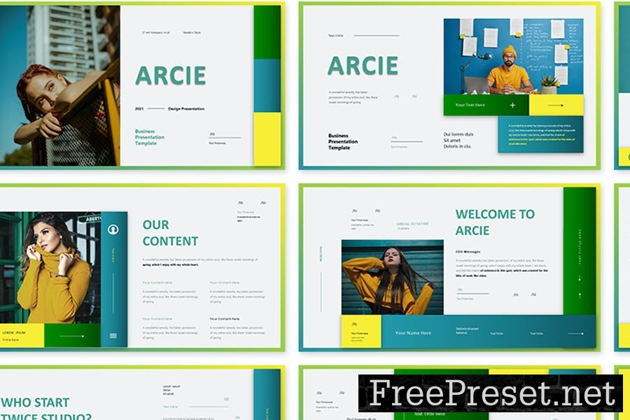 Arcie Business Presentation Google Slide Template TM87FVD