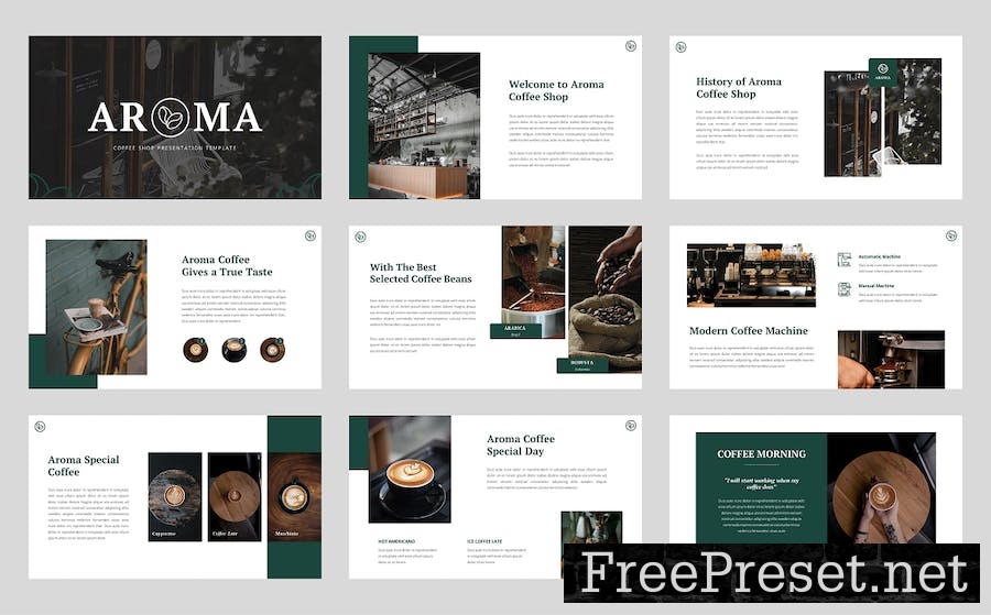 Aroma - Coffee Shop & Cafe Keynote Template UYBHY4W