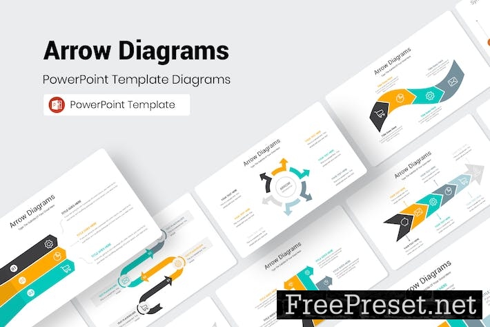 Arrow Diagrams PowerPoint Presentation Template 3DQFD8A