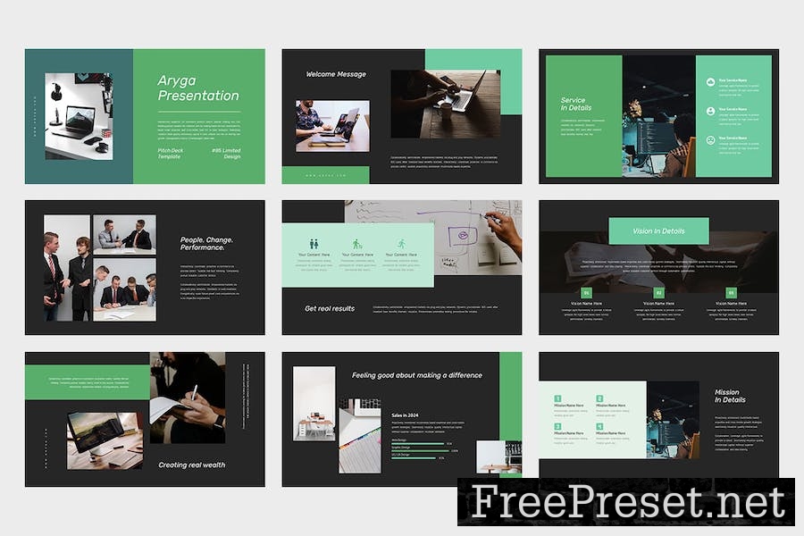 Aryga : Pitch Deck Green Keynote Template PBKPFW2