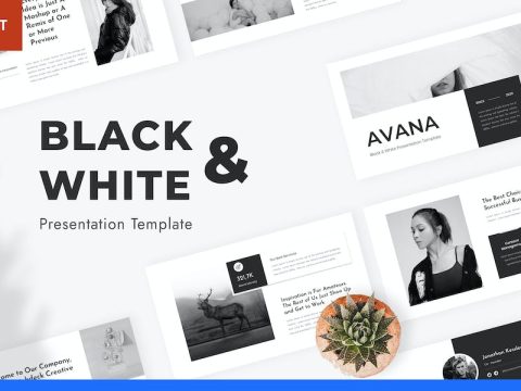 Avana – Black & White PowerPoint Template XTQRCTV