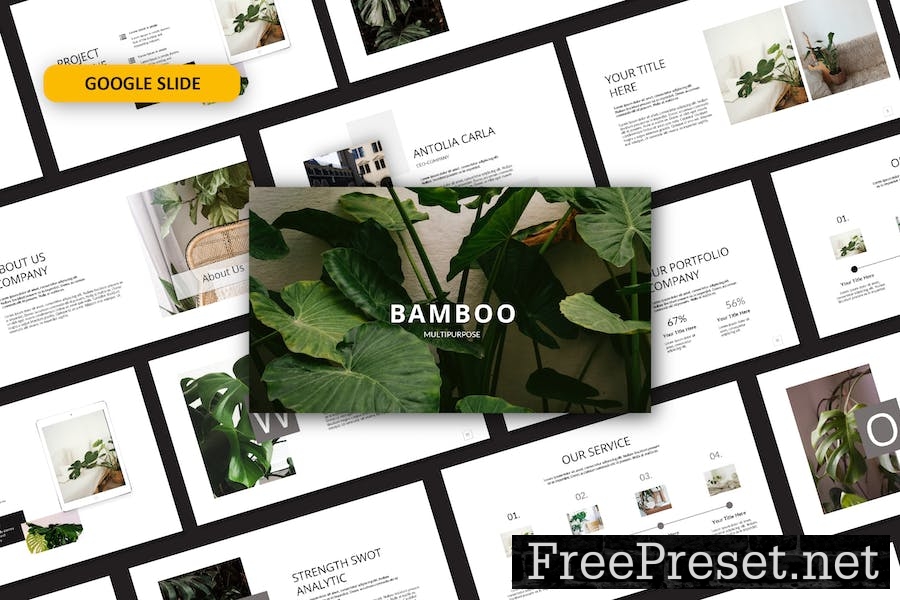 Bamboo Google Slide Template 642ABXS