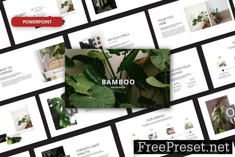 Bamboo Powerpoint Template 8BFK4BC