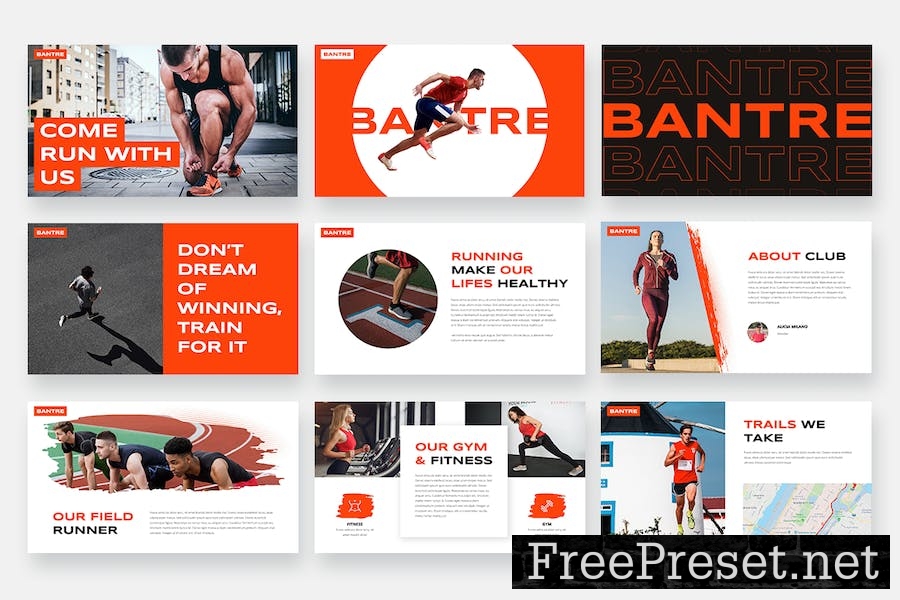 BANTRE - Running Club & Sport Keynote Template 2FLKGXP