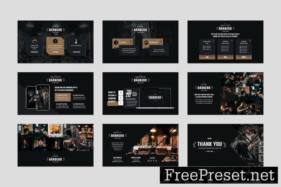 Barber Shop Keynote Presentation Template RS8KXJC