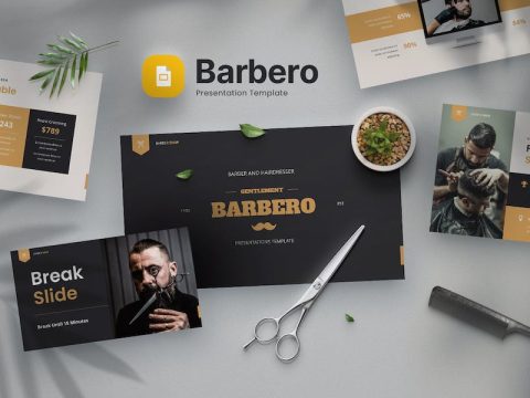 Barbero - Barbershop Google Slides Template 89AD7JT