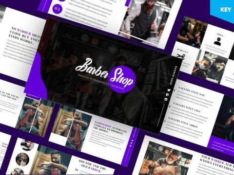 Barbershop & Hairdresser Keynote Template B5HU6F8