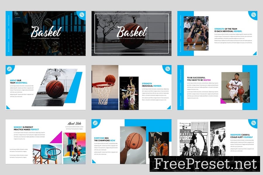 Basket – Basketball Sports Club Keynote Template MZLNW3G