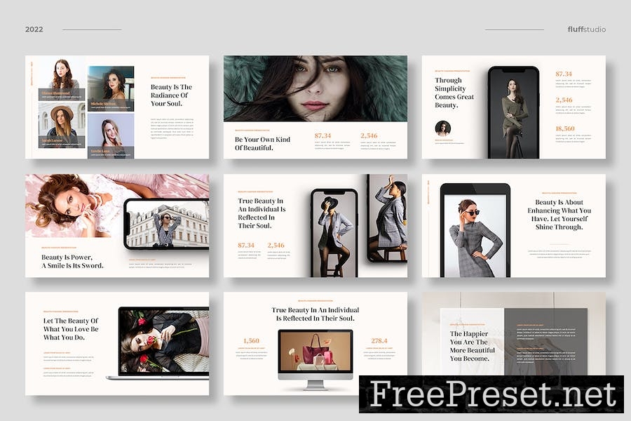 Beauth - Fashion and Beauty Google Slides Template FBPHXTB