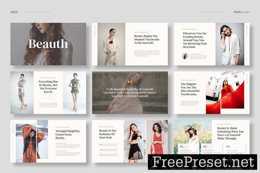 Beauth - Fashion and Beauty Google Slides Template FBPHXTB