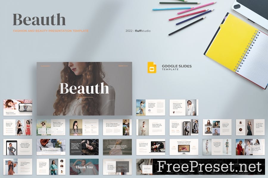 Beauth - Fashion and Beauty Google Slides Template FBPHXTB