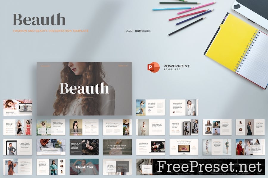 Beauth - Fashion and Beauty PowerPoint Template U7LLRLD