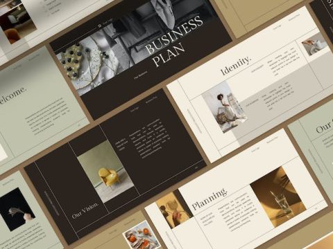 Beige Minimalist Business Plan Presentation R4BEYPN