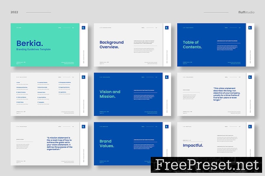 Berkia Branding Guidelines Google Slides Template CC3PUZW