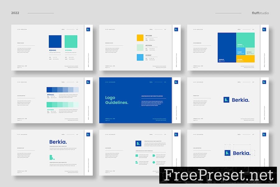 Berkia Branding Guidelines Google Slides Template CC3PUZW