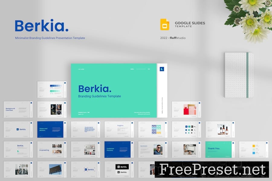 Berkia Branding Guidelines Google Slides Template CC3PUZW