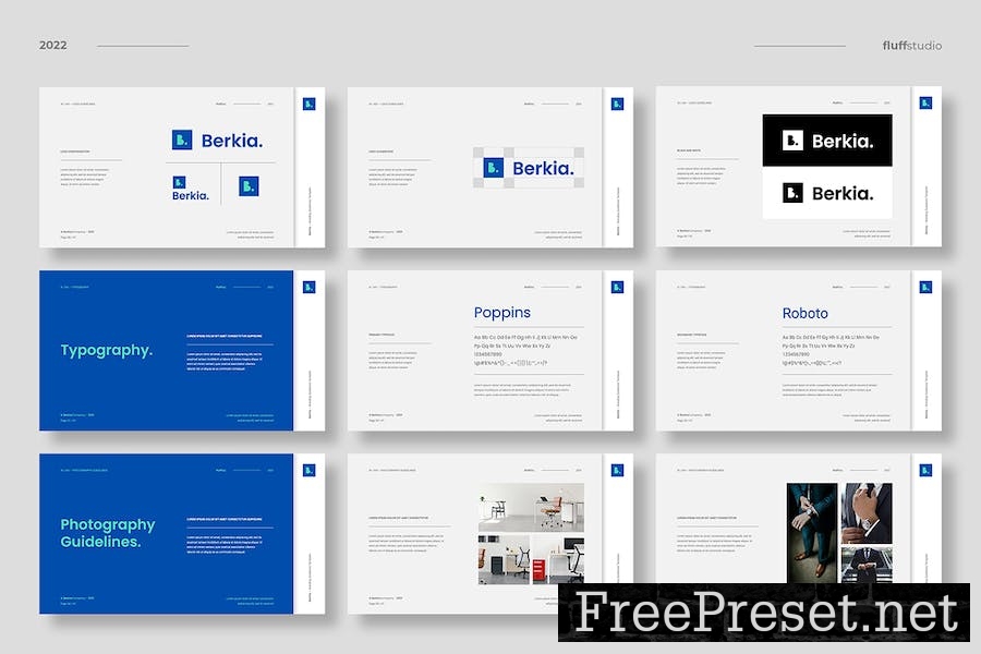 Berkia - Branding Guidelines PowerPoint Template 5SSMXBS