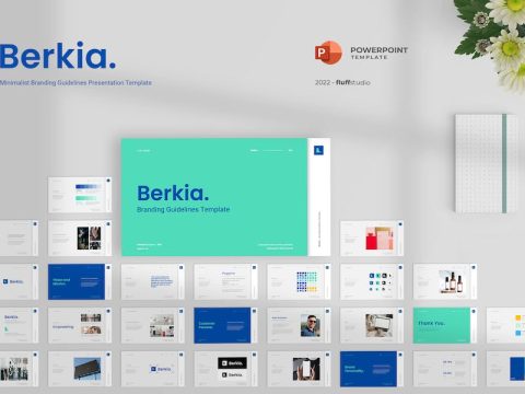 Berkia - Branding Guidelines PowerPoint Template 5SSMXBS