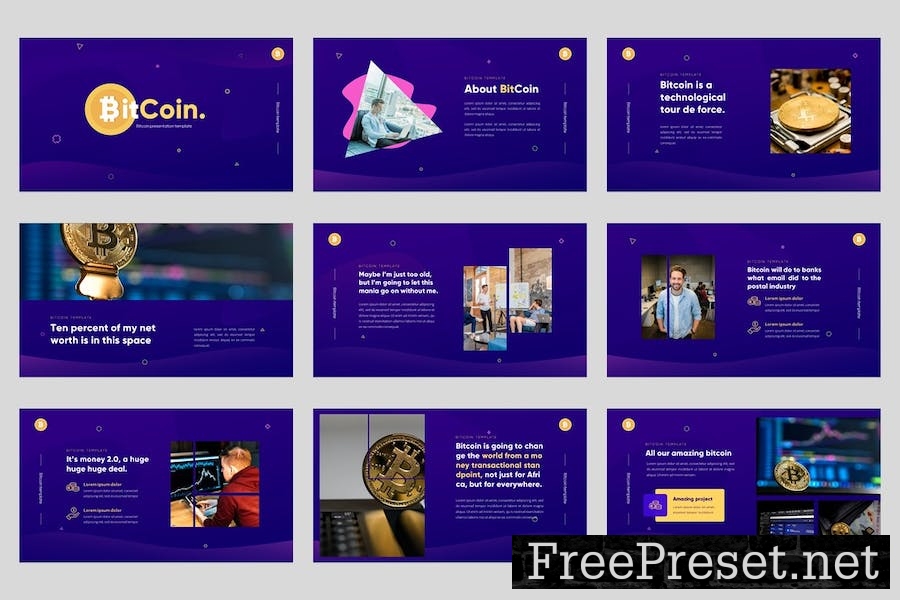 Bitcoin - Cryptocurrency Google Slides Template N6F5J7L