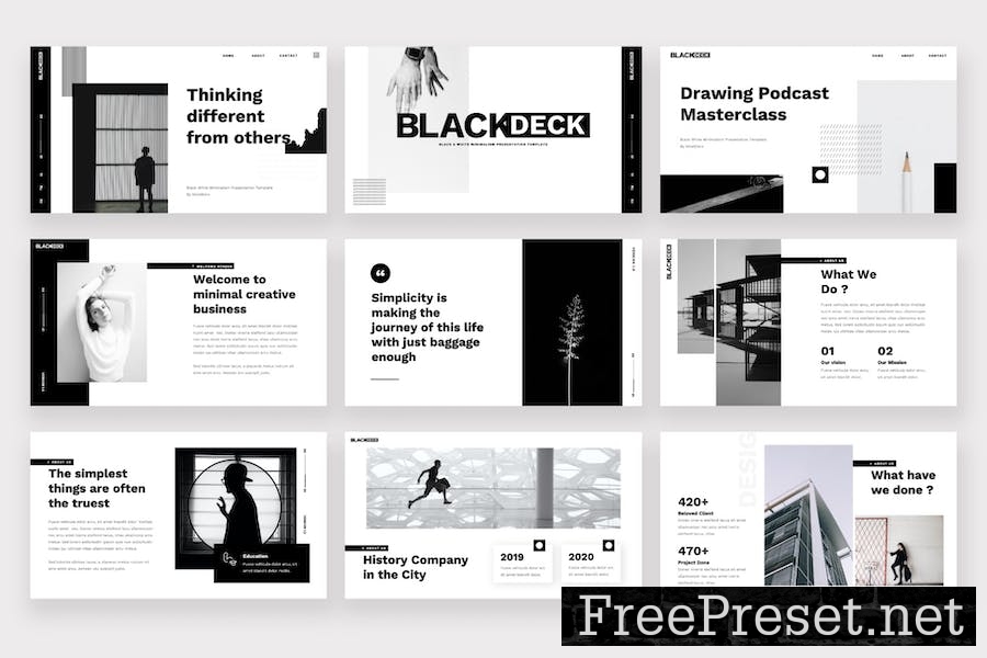 Blackdeck - Black White Keynote Template LLDVA9R