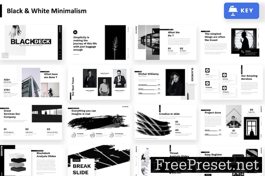 Blackdeck - Black White Keynote Template LLDVA9R