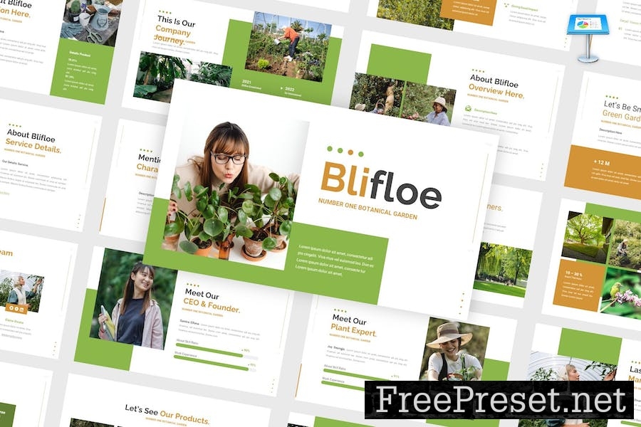 Blifloe - Green Garden Keynote Template 83SR6R6