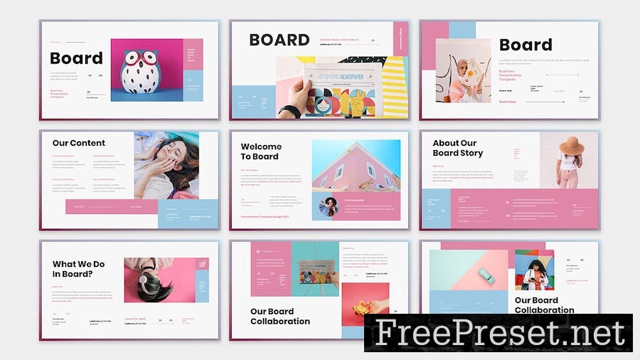 Board - Business Presentation PowerPoint Template 93N43JH