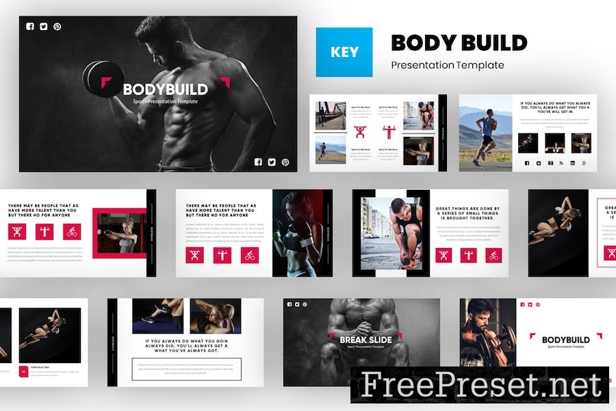 Bodybuild - Gym & Fitness Keynote Template NAQZ4XX