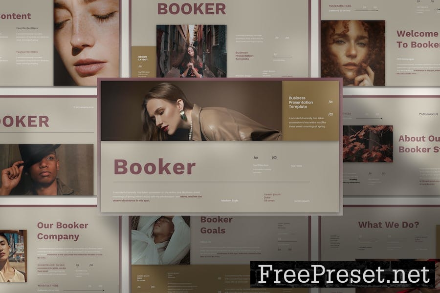 Booker Business Presentation Google Slide Template FAKVCZ9