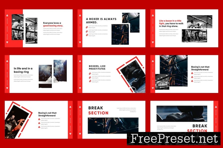 Boxer - Boxing and Sports Keynote Template 3TQZCXW