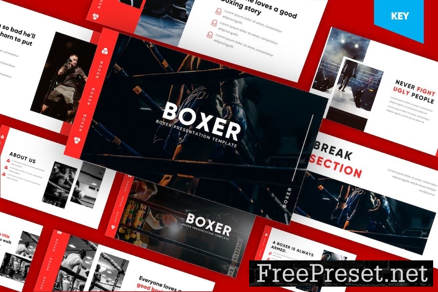 Boxer - Boxing and Sports Keynote Template 3TQZCXW