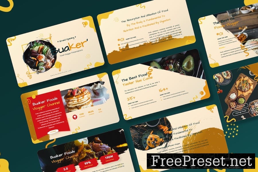 Buaker - Food Vlogger Keynote Templates DC386WE