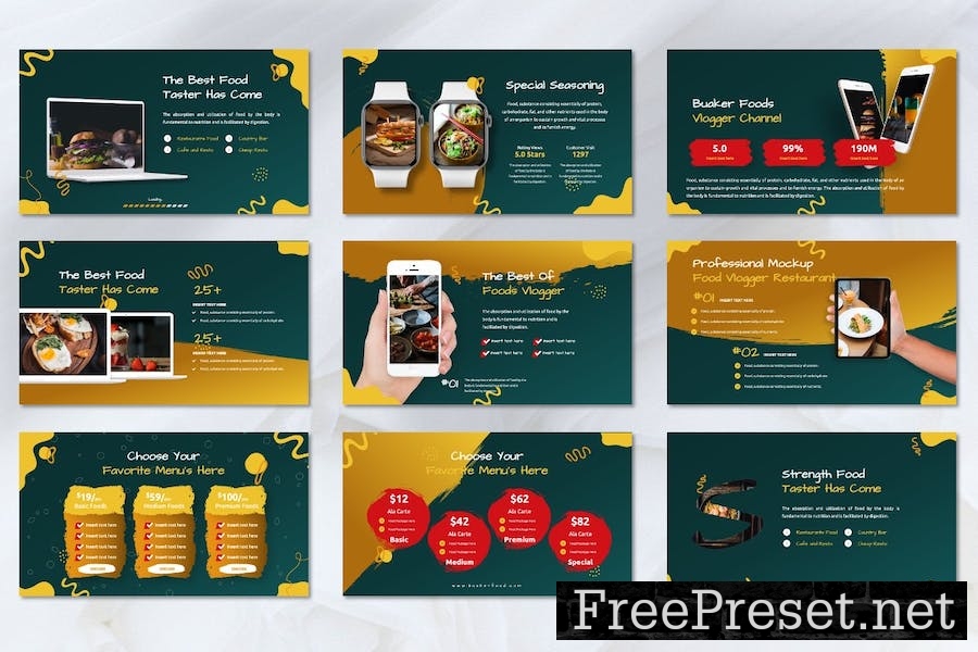 Buaker - Food Vlogger Keynote Templates DC386WE