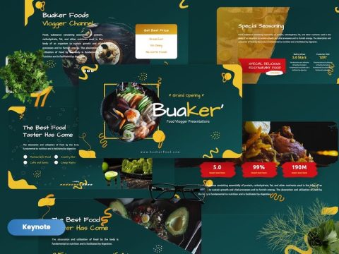 Buaker - Food Vlogger Keynote Templates DC386WE