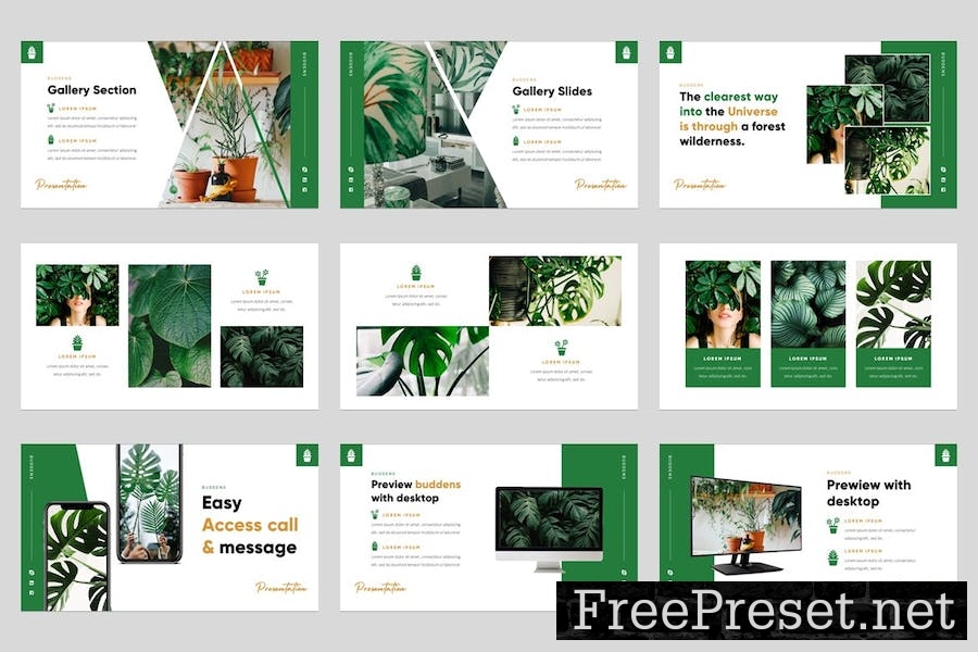 Buddens - Minimalism Tropical Powerpoint Template 85ZXQGZ