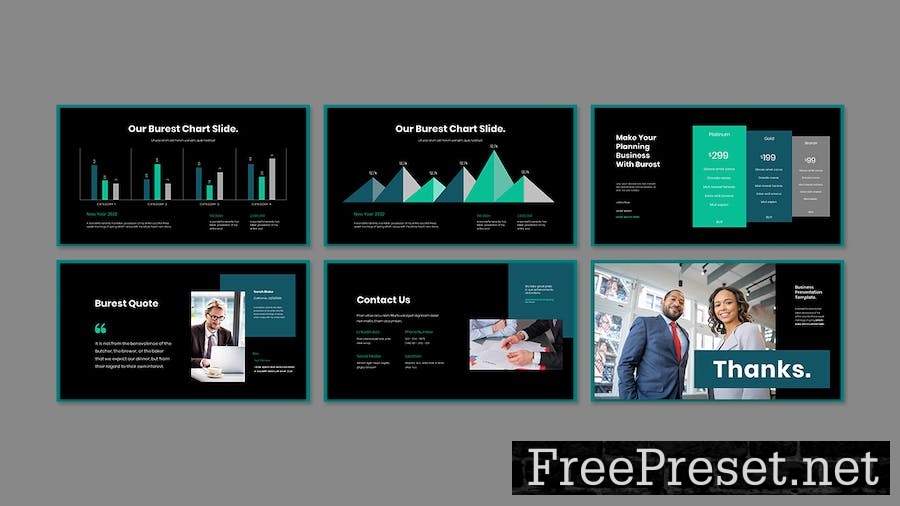 Burest - Business Presentation PowerPoint Template CM8JYNQ