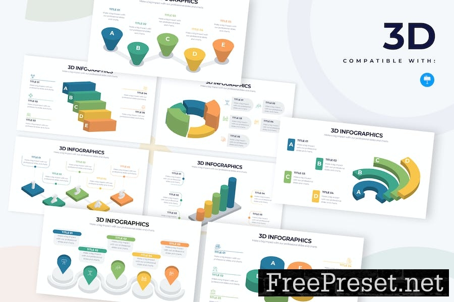 Business 3D Keynote Infographics RJ4TR5S