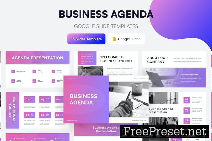 Business Agenda Presentation Template 4M4UXD9