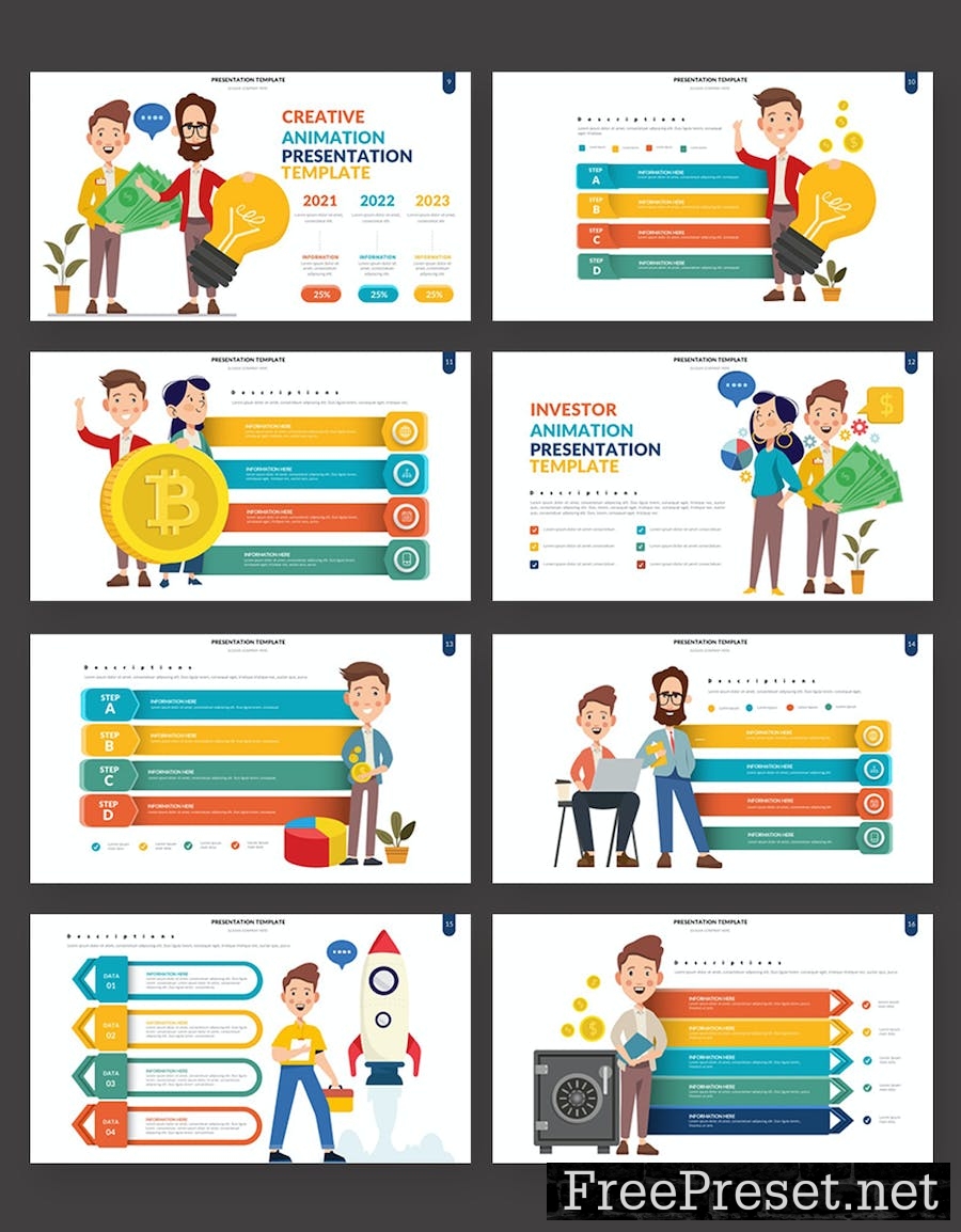 Business Animation Powerpoint Template 7C4P3C3