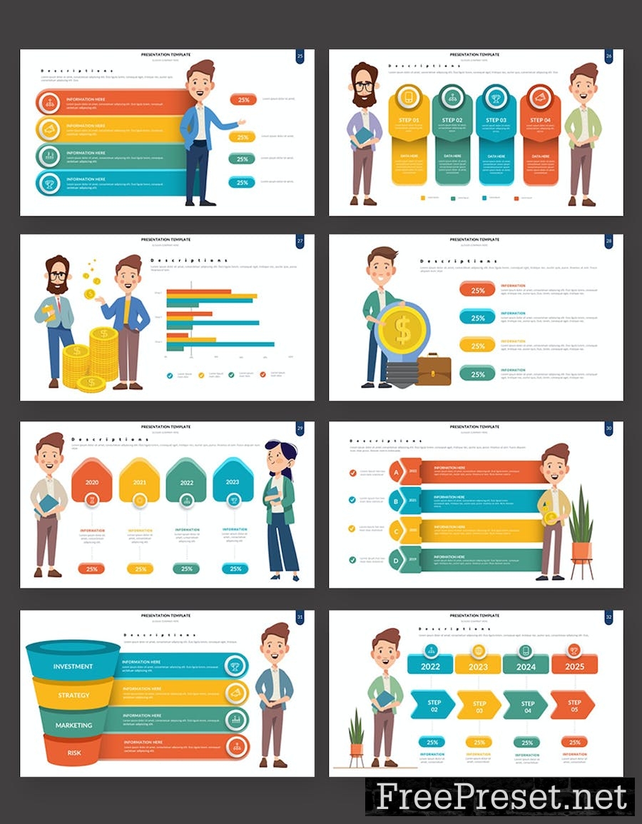 Business Animation Powerpoint Template 7C4P3C3