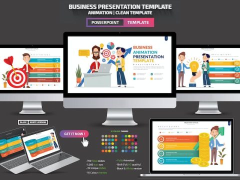 Business Animation Powerpoint Template 7C4P3C3