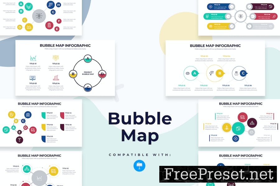 Business Bubble Map Keynote Infographics FBRMR73