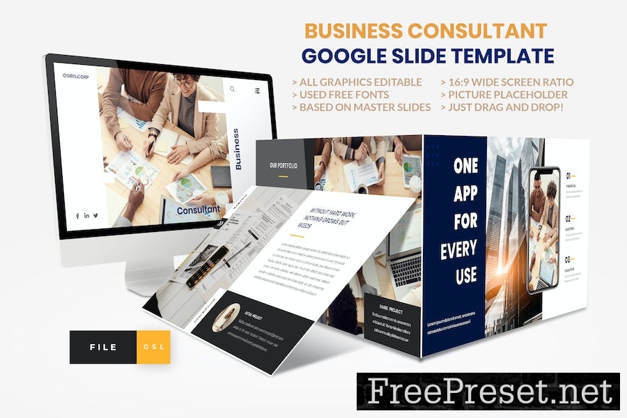 Business - Consultant Finance Google Slide Templat B37TEPV