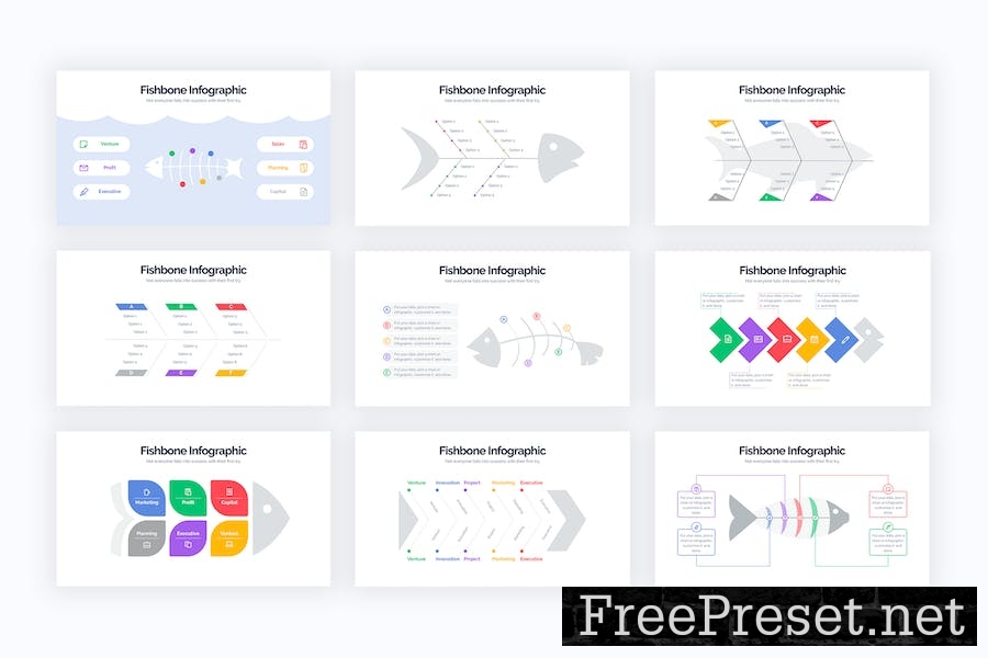 Business FishBone Keynote Infographics GDLF3TY