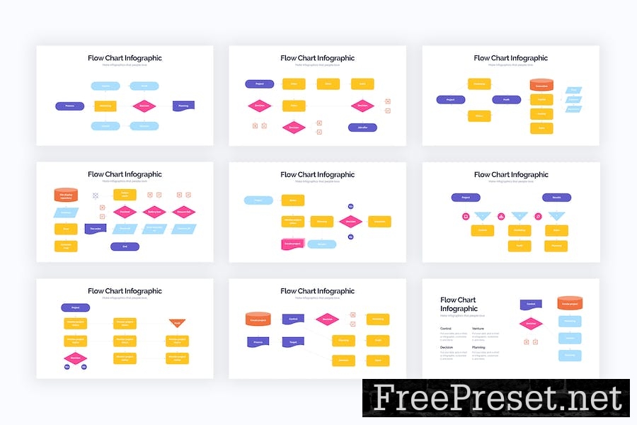 Business Flow Chart Keynote Infographics 64QB3DU