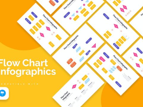 Business Flow Chart Keynote Infographics 64QB3DU